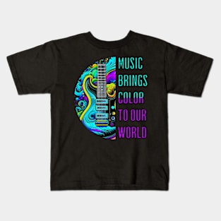 Music Brings Color to Our World Kids T-Shirt